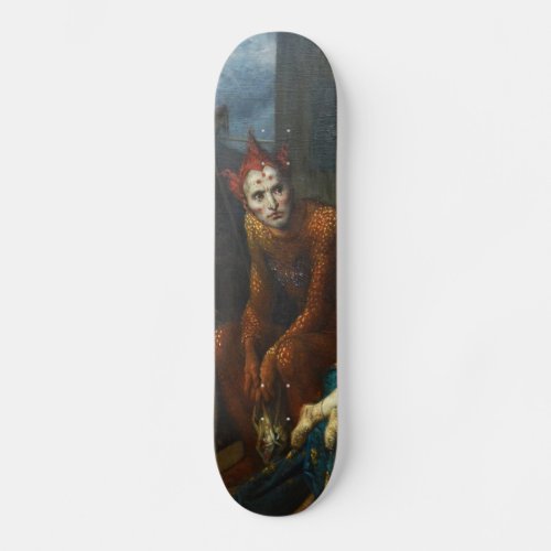 clown cry on skateboard deck