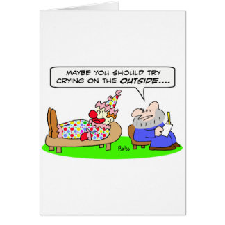 clown crying outside psychiatrist