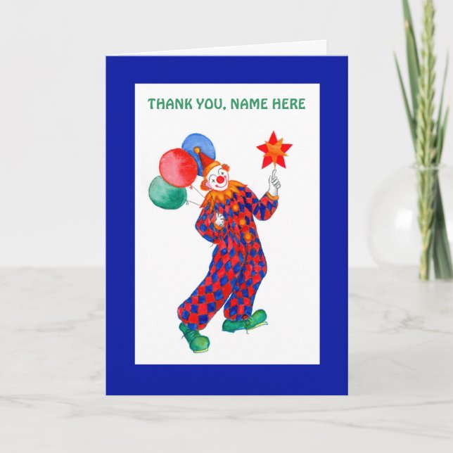 Clown Customizable Thank You Card (Front)