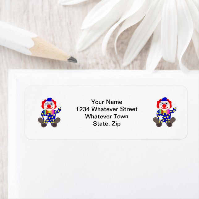 Clown Design Return Address Label (Insitu)
