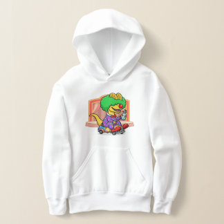 Clown Dinosaur Circus Funny Colorful Cartoon Hoodie