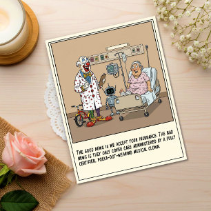 Clown Doctor With Robot Assistant Get Well Postcard