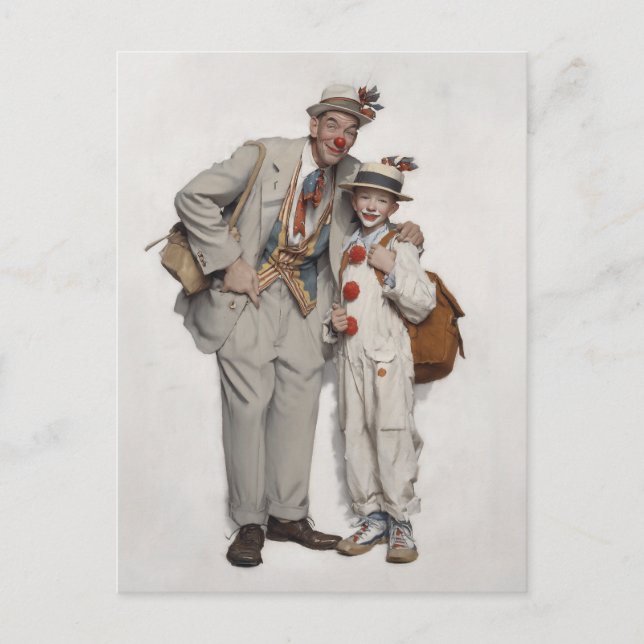 Clown Duo, Father and Son Postcard (Front)