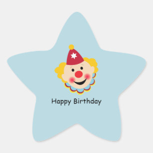 Clown Face Birthday Stickers