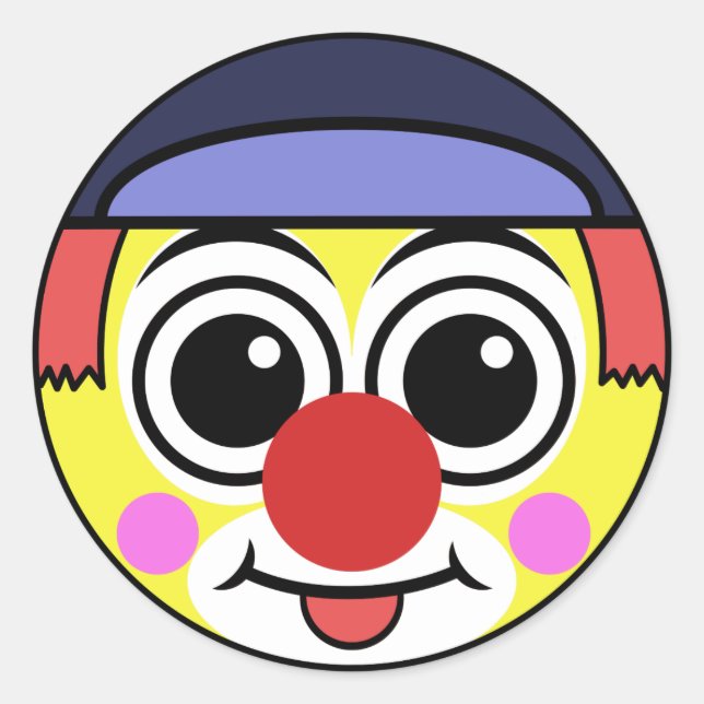 Clown Face Classic Round Sticker (Front)