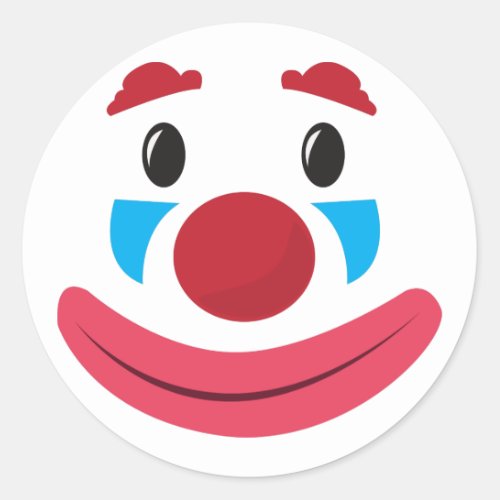 Clown Face Classic Round Sticker
