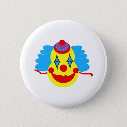 Clown Face Goofy Button
