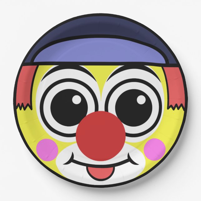 Clown Face Paper Plates (Front)
