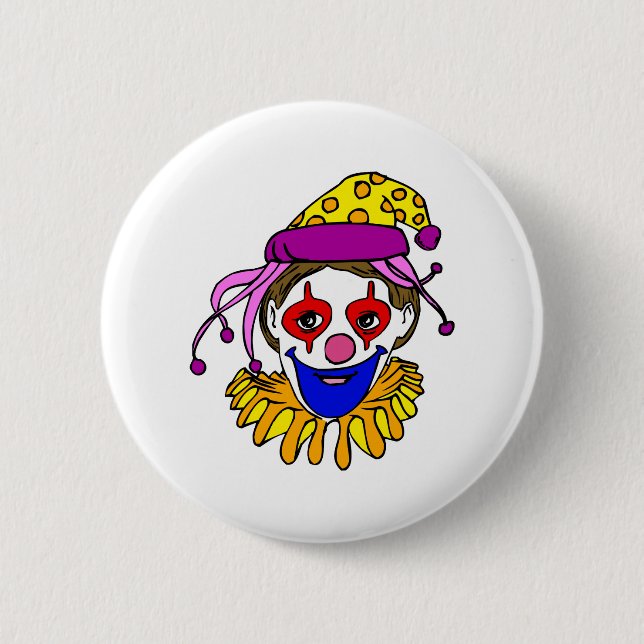 Clown Face Pinback Button (Front)
