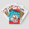 Clown face red blue fun boys playing cards