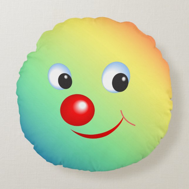 Clown Face Round Pillow (Front)