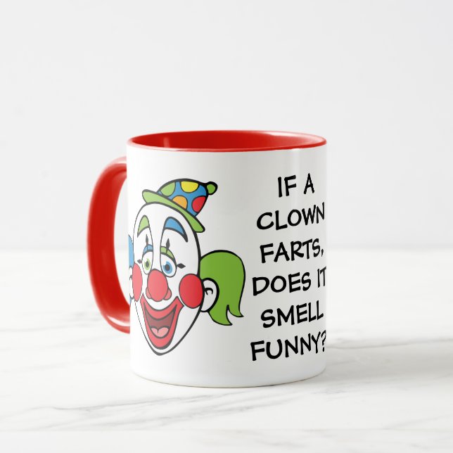 Clown Farts Smell Funny Mug (Front Left)