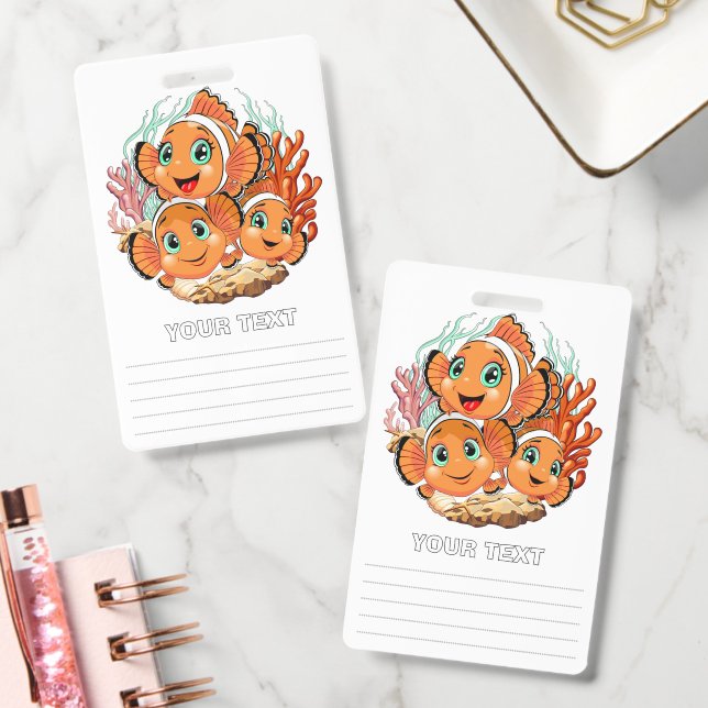 Clown fish Cartoon cute Family Underwater Badge (Office)
