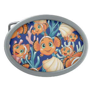 Clown fish Cartoon cute Family Underwater Belt Buckle