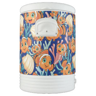 Clown fish Cartoon cute Family Underwater Beverage Cooler