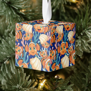 Clown fish Cartoon cute Family Underwater Cube Ornament