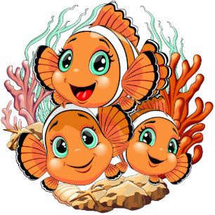 Clown fish Cartoon cute Family Underwater Cutout