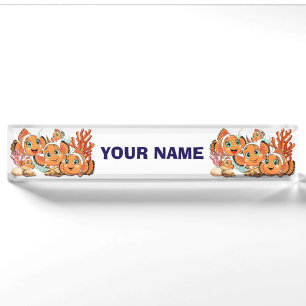 Clown fish Cartoon cute Family Underwater Desk Name Plate