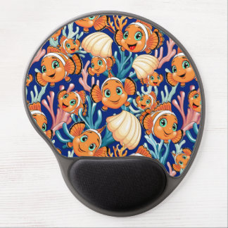 Clown fish Cartoon cute Family Underwater Gel Mouse Pad
