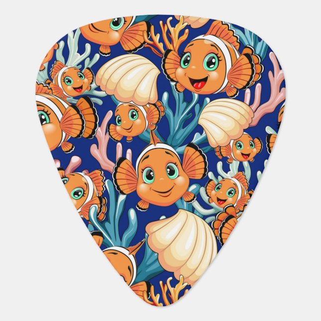 Clown fish Cartoon cute Family Underwater Guitar Pick (Front)