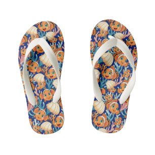 Clown fish Cartoon cute Family Underwater Kid's Flip Flops