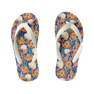 Clown fish Cartoon cute Family Underwater Kid's Flip Flops
