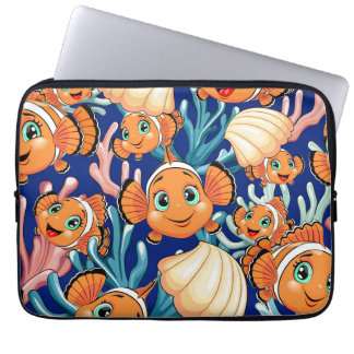 Clown fish Cartoon cute Family Underwater Laptop Sleeve