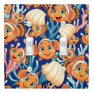 Clown fish Cartoon cute Family Underwater Light Switch Cover