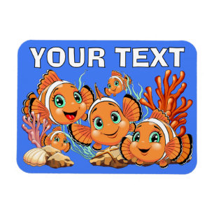 Clown fish Cartoon cute Family Underwater Magnet