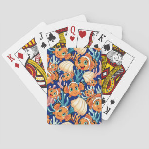 Clown fish Cartoon cute Family Underwater Poker Cards