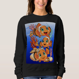 Clown fish Cartoon cute Family Underwater Sweatshirt