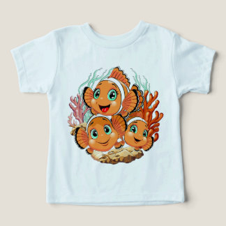 Clown fish Cartoon cute Family Underwater Toddler T-shirt