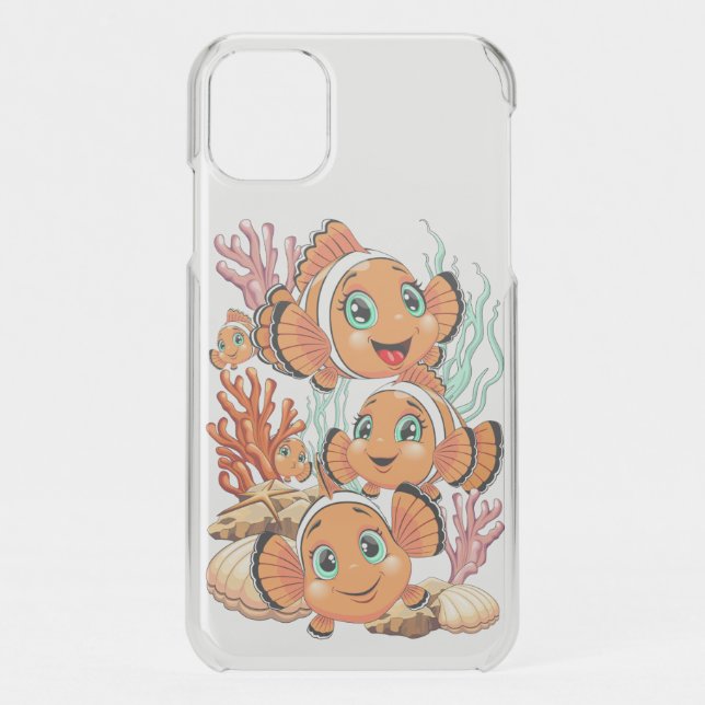 Clown fish Cartoon cute Family Underwater Uncommon iPhone Case (Back)