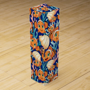 Clown fish Cartoon cute Family Underwater Wine Box