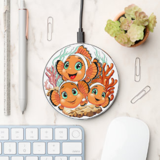 Clown fish Cartoon cute Family Underwater Wireless Charger