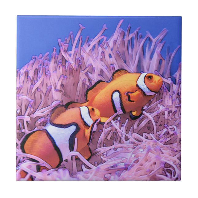 Clown Fish Ceramic Tile (Front)