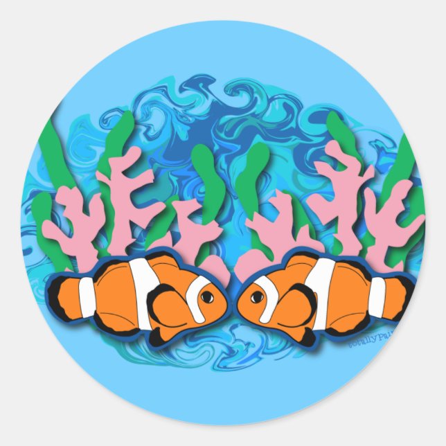 Clown Fish Classic Round Sticker (Front)