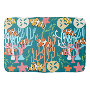 Clown Fish & Ocean Life Custom Bathroom Mat
