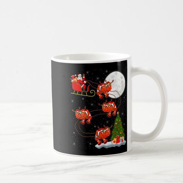 Clown Fish Santa Sleigh Flying Funny Magical Chris Coffee Mug (Right)