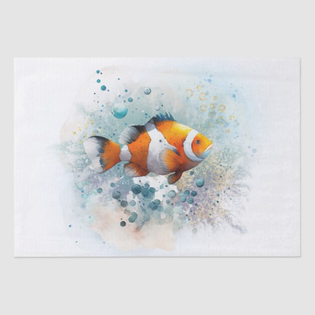 Clown Fish Watercolor Tissue Paper (Front)