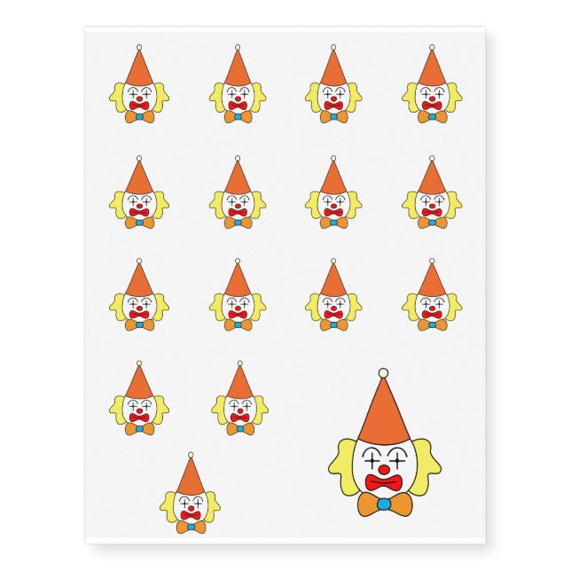 Clown - funny face. temporary tattoos (Front)