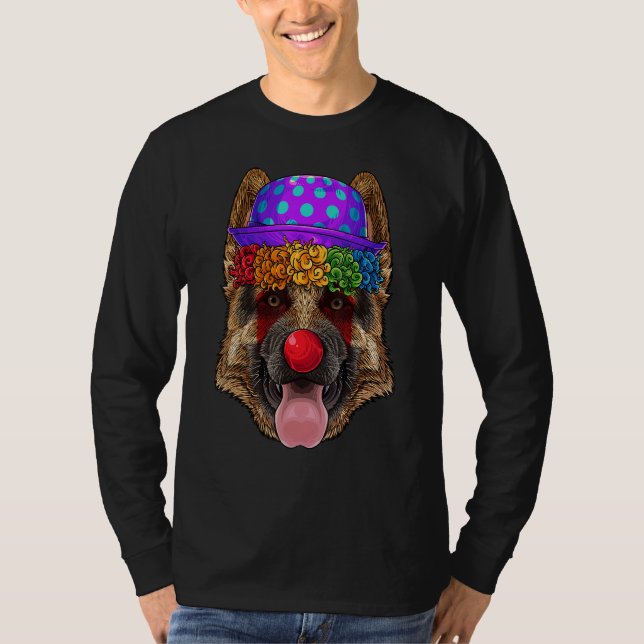 Clown German Shepherd Circus Carnival Costume Part T-Shirt (Front)