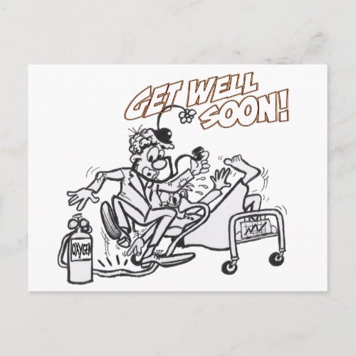 Clown Get Well Coloring Plate Postcard