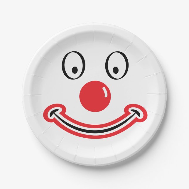 Clown gezicht met rode neus. clown  paper plates (Front)