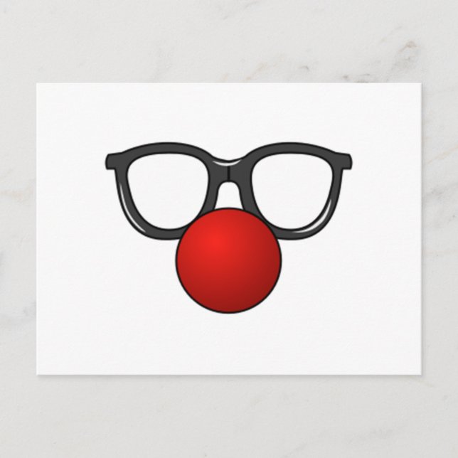 Clown Glasses and Nose Postcard (Front)