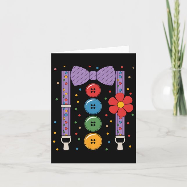 Clown Halloween Costume 1  Card (Front)