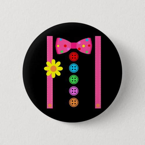 Clown Halloween Funny Carnival Circus Tie Staff Button