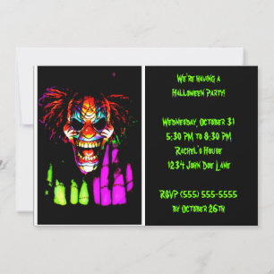 Clown Halloween Party Invitations