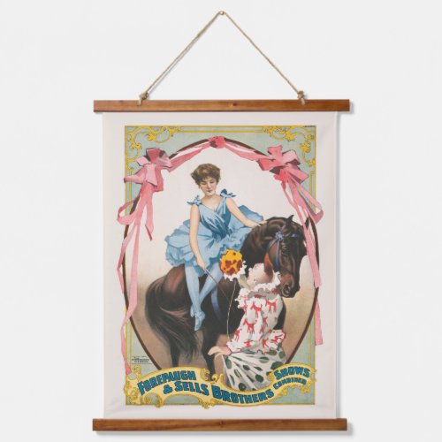 Clown Handing Flowers To A Woman On Horseback Hanging Tapestry