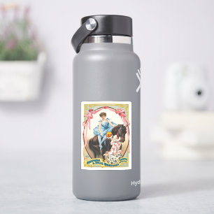 Clown Handing Flowers To A Woman On Horseback Sticker